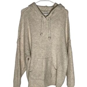 American Eagle Knit Hooded Sweater Women's Size Large in Cream New With Tags!